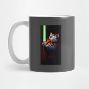 Fun Cat Print ~ AI Art ~ Fantasy Cat ~ Sci-fi Cat ~ Cats with Lightsabers Mug